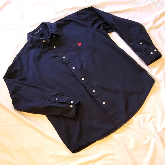 green emerald velvet dress LONG SLEEVE SOFT LINEN BLEND SHIRT– U.S. Polo Assn main image 0
